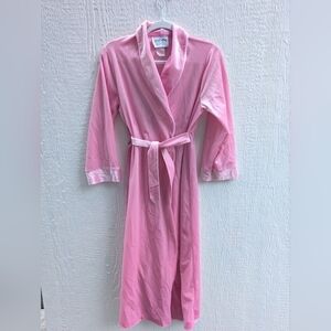 Vtg Lanz of Salzburg Pink Velvet Long Robe Women's Size 14
